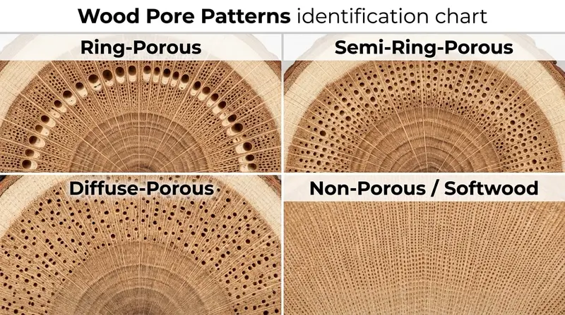 wood pore patterns identification chart