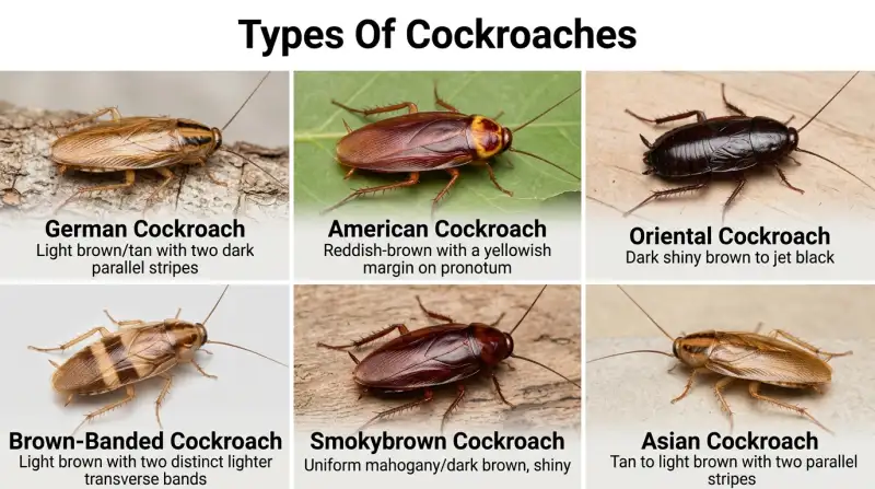 Cockroaches Identification Chart 