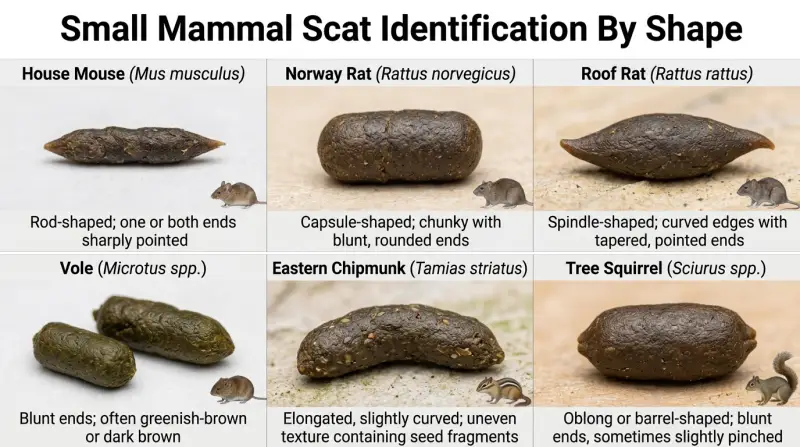 Rodent Scat Identification Chart
