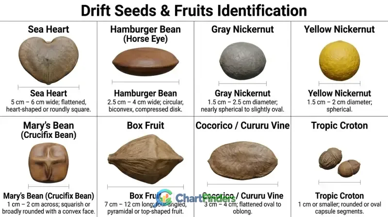 Sea Bean Identification Chart