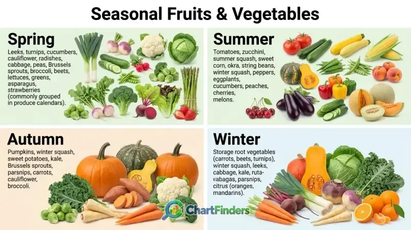 Seasonal Vegetables Chart