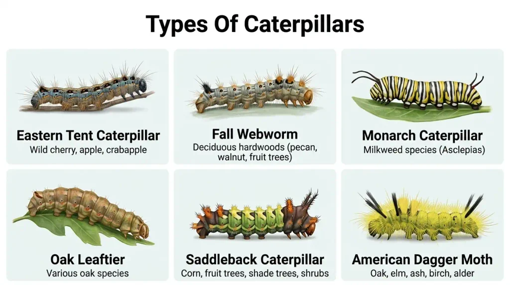 Types Of Caterpillars and identification chart 