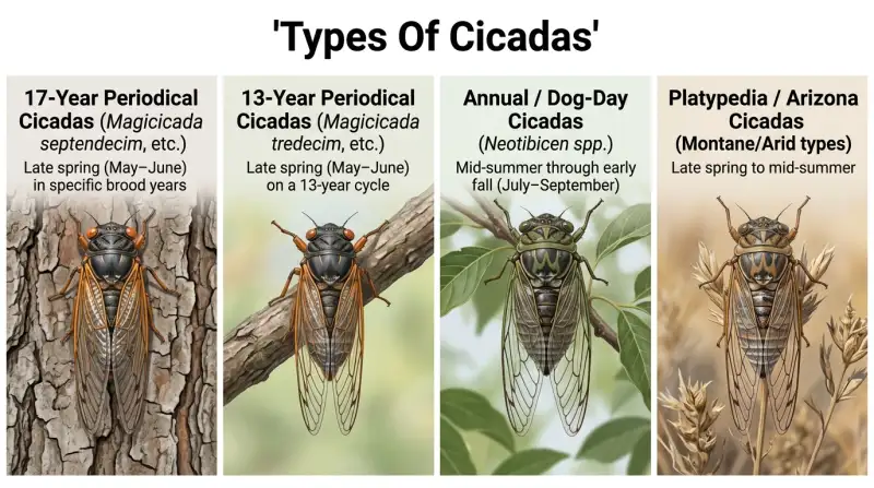 Types Of Cicadas - Identification Chart