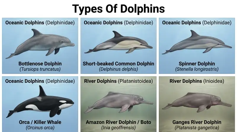 Types Of Dolphins Identification Chart