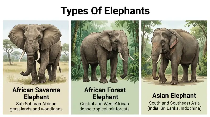 Types Of Elephants Identification Chart