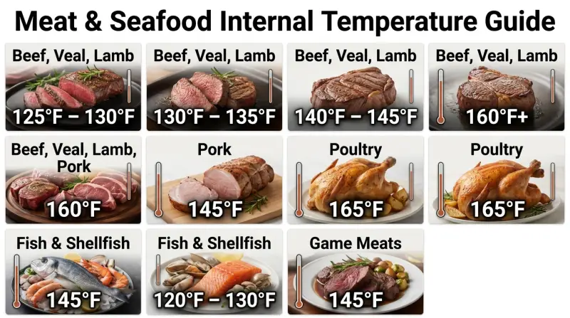 Meat Cooking Temperature Chart