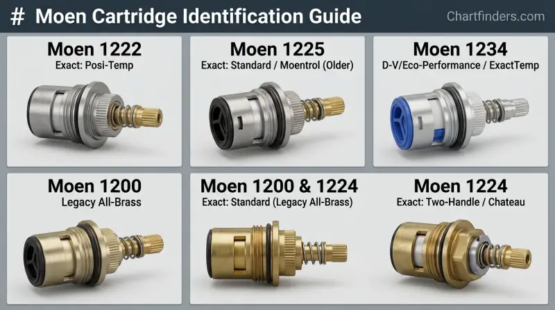 Moen Shower Cartridge Identification Chart