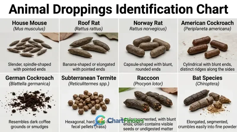 Pest Droppings Identification Chart