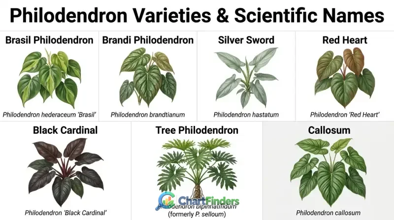 Philodendron Identification Chart